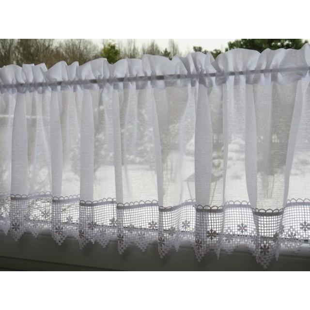 Firana biała zazdrostka z gipiurą 076 – Do kuchni – zdjęcie 3