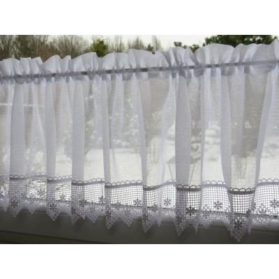 Firana biała zazdrostka z gipiurą 076 – Do kuchni – zdjęcie 3