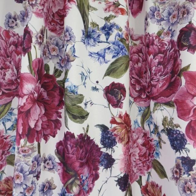 Zasłona gotowa w kwiaty retro 051 – Zasłony – zdjęcie 1