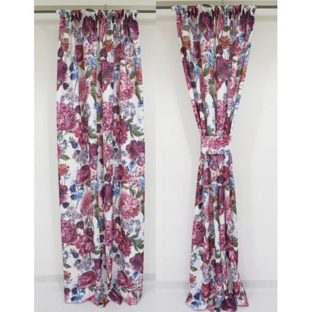 Zasłona gotowa w kwiaty retro 051 – Zasłony – zdjęcie 2