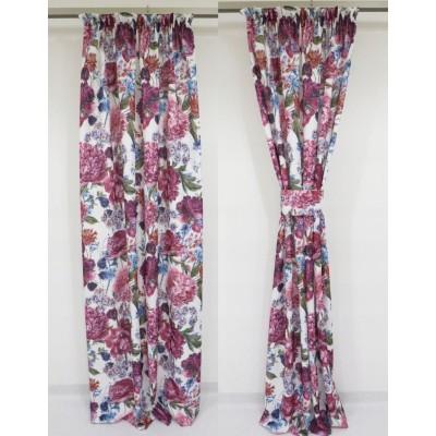 Zasłona gotowa w kwiaty retro 051 – Zasłony – zdjęcie 2