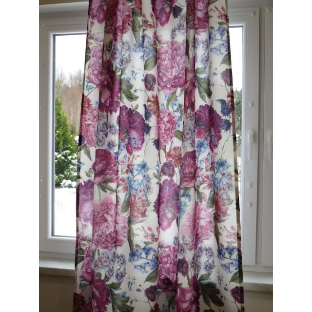 Zasłona gotowa w kwiaty retro 051 – Zasłony – zdjęcie 3