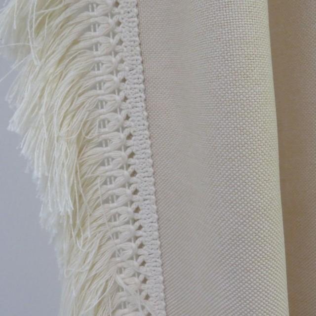 Zasłona beżowa z frędzlami styl boho 082 – Zasłony – zdjęcie 1