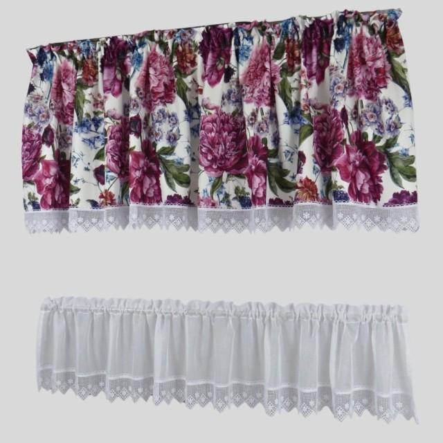 Firana do kuchni kwiaty komplet 075 – Do kuchni – zdjęcie 1