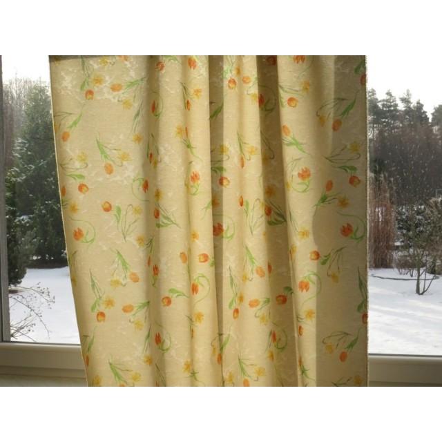 Tkanina tulipany żonkile połyskująca złoty 092 – Na metry – zdjęcie 2