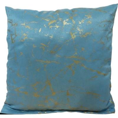 Poszewka na poduszkę dekoracyjna turkusowy morski złoty 096 – Dodatki – zdjęcie 1