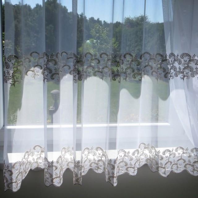 Tkanina firana z kantą złoty 106 – Na metry – zdjęcie 1