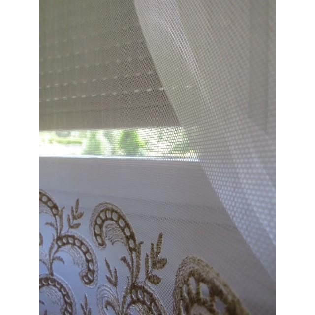 Tkanina firana z kantą złoty 106 – Na metry – zdjęcie 3