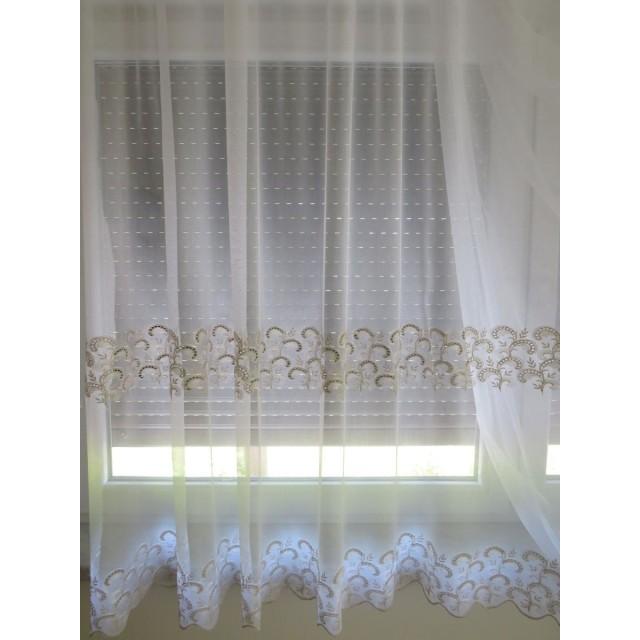 Tkanina firana z kantą złoty 106 – Na metry – zdjęcie 4