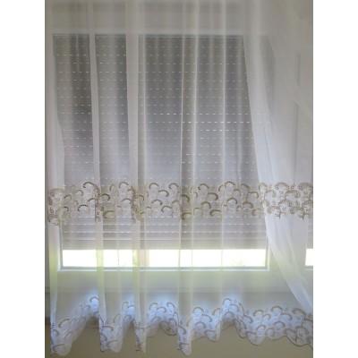 Tkanina firana z kantą złoty 106 – Na metry – zdjęcie 4