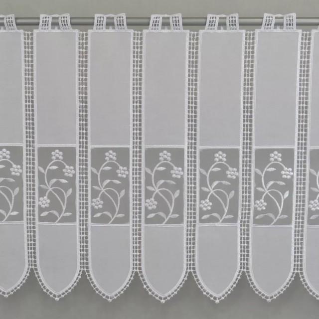 Firana zazdrostka do kuchni biała z haftem 114 – Do kuchni – zdjęcie 1