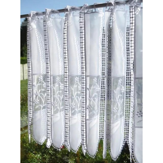 Firana zazdrostka do kuchni biała z haftem 114 – Do kuchni – zdjęcie 3