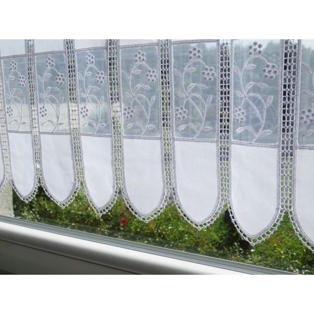 Firana zazdrostka do kuchni biała z haftem 114 – Do kuchni – zdjęcie 6