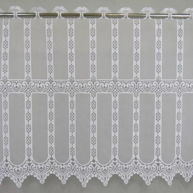 Firana zazdrostka biała z gipiurą 115 – Do kuchni – zdjęcie 2