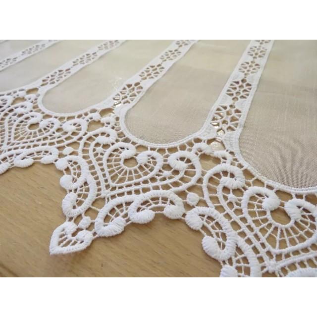 Firana zazdrostka biała z gipiurą 115 – Do kuchni – zdjęcie 3