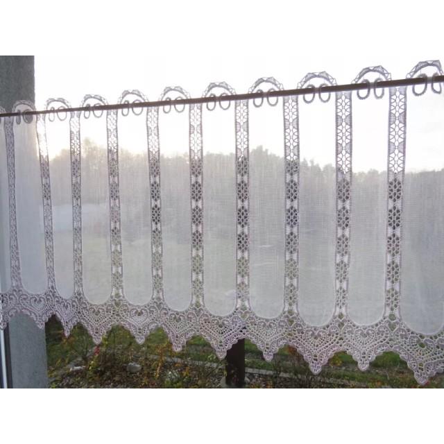 Firana zazdrostka biała z gipiurą 115 – Do kuchni – zdjęcie 4