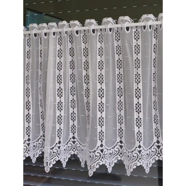 Firana zazdrostka biała z gipiurą 115 – Do kuchni – zdjęcie 5