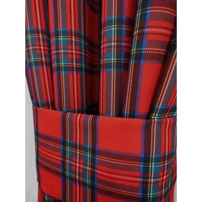 Czerwona zasłona w kratę szkocką 120 – Zasłony – zdjęcie 2