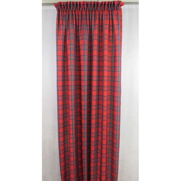 Czerwona zasłona w kratę szkocką 120 – Zasłony – zdjęcie 3
