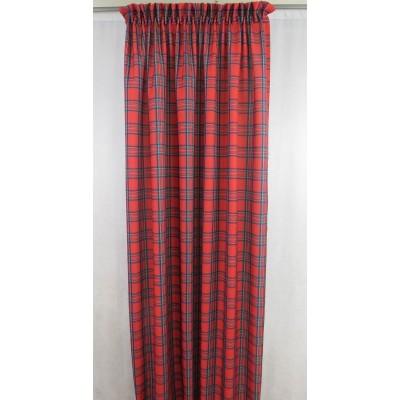 Czerwona zasłona w kratę szkocką 120 – Zasłony – zdjęcie 3