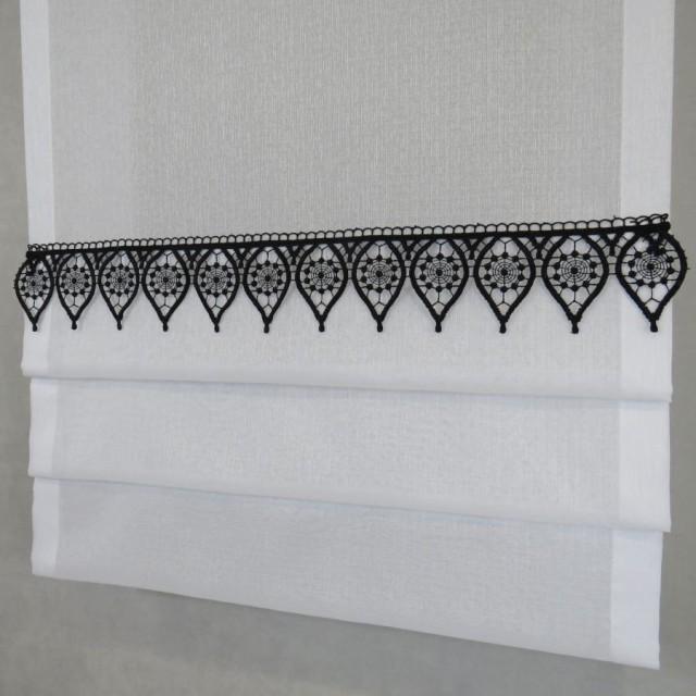 Firana panelowa z czarną gipiurą 083 – Firany – zdjęcie 1