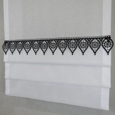 Firana panelowa z czarną gipiurą 083 – Firany – zdjęcie 1