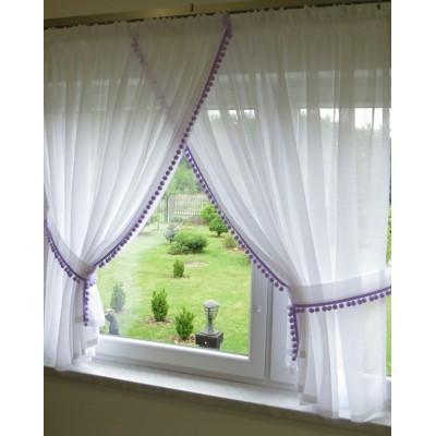 Prosta firana dziecięca pomponiki bąbelki 046 – Firany – zdjęcie 4