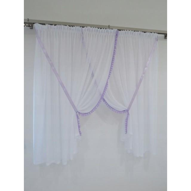 Prosta firana dziecięca pomponiki bąbelki 046 – Firany – zdjęcie 3