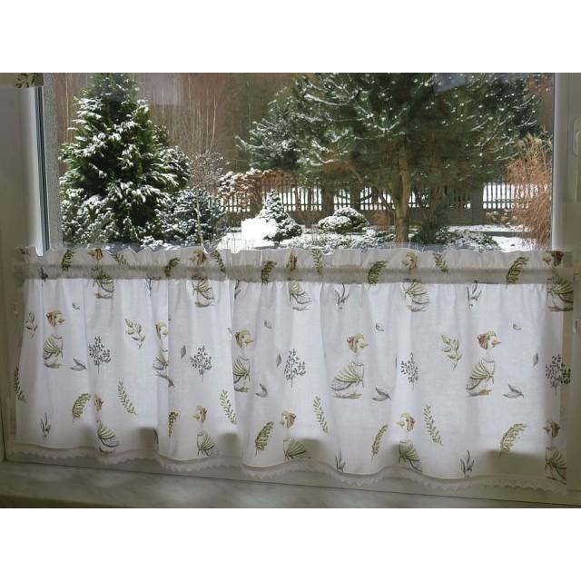 Firana zazdrostka z białej bawełny gąski 088 – Do kuchni – zdjęcie 3