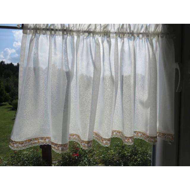 Firana zazdrostka biała styl prowansalski 125 – Do kuchni – zdjęcie 2