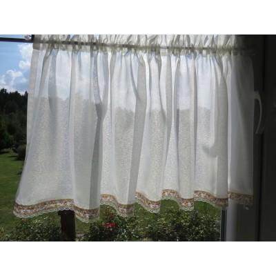 Firana zazdrostka biała styl prowansalski 125 – Do kuchni – zdjęcie 2