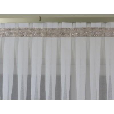 Firana z cyrkoniami biały woal sable 126 – Firany – zdjęcie 4