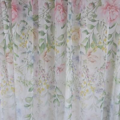 Tkanina firana w woalu wzór roślinny 132 – Na metry – zdjęcie 4