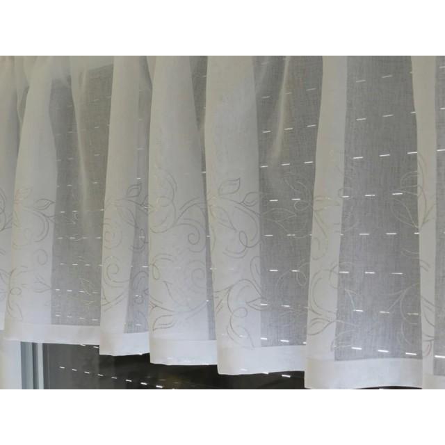 Firana zazdrostka do kuchni z srebrną aplikacją 133 – Do kuchni – zdjęcie 3