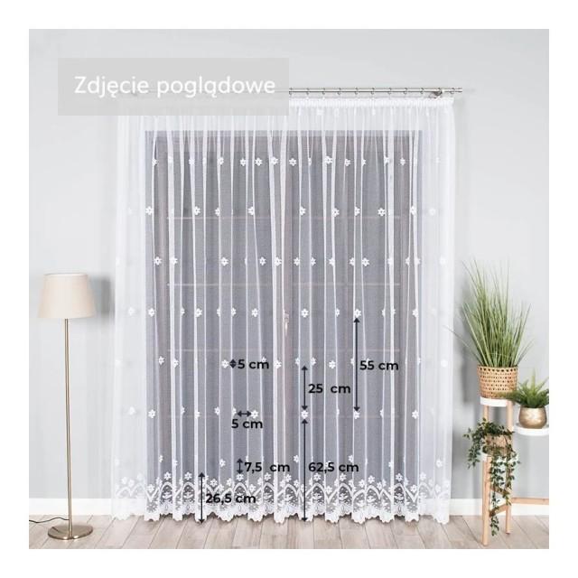 Tkanina firana żakardowa kwiatki 135 – Na metry – zdjęcie 2