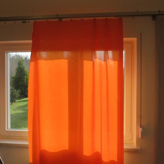 Tkanina zasłonowa pomarańczowa SHANTUNG 139 – Na metry – zdjęcie 2