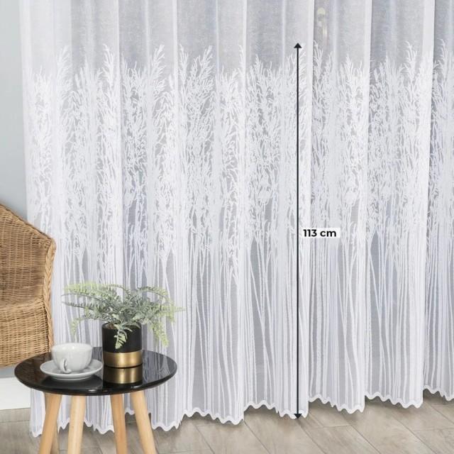 Tkanina firana żakardowa biała trawa 141 – Na metry – zdjęcie 2