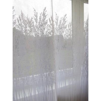 Tkanina firana żakardowa biała trawa 141 – Na metry – zdjęcie 3