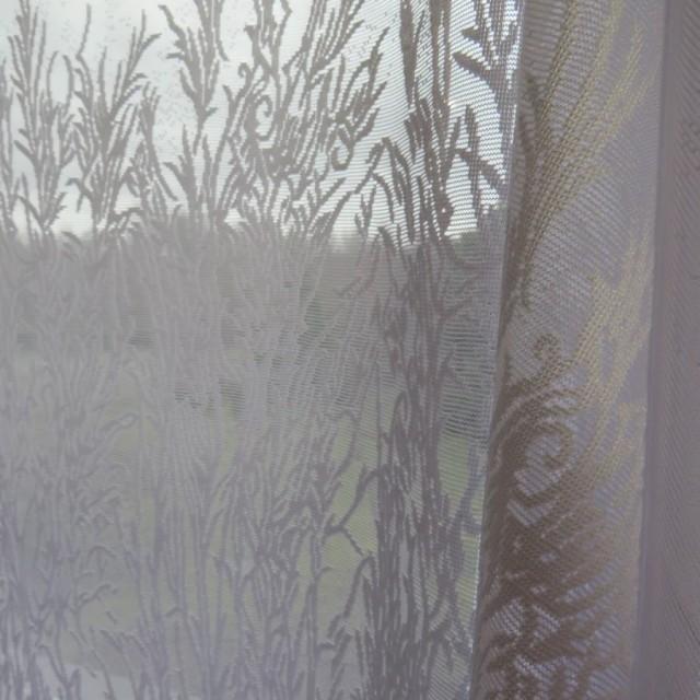 Tkanina firana żakardowa biała trawa 141 – Na metry – zdjęcie 4