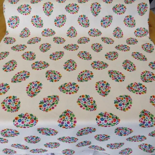 Tkanina dekoracyjna zasłonowa jajeczka Wielkanoc 144 – Na metry – zdjęcie 4