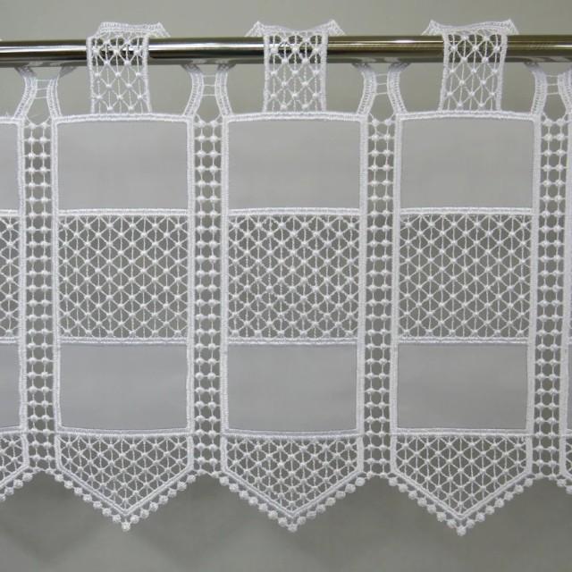 Firana zazdrostka biała woal z koronką 146 – Do kuchni – zdjęcie 1