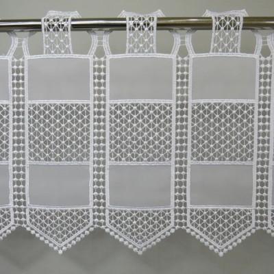 Firana zazdrostka biała woal z koronką 146 – Do kuchni – zdjęcie 1