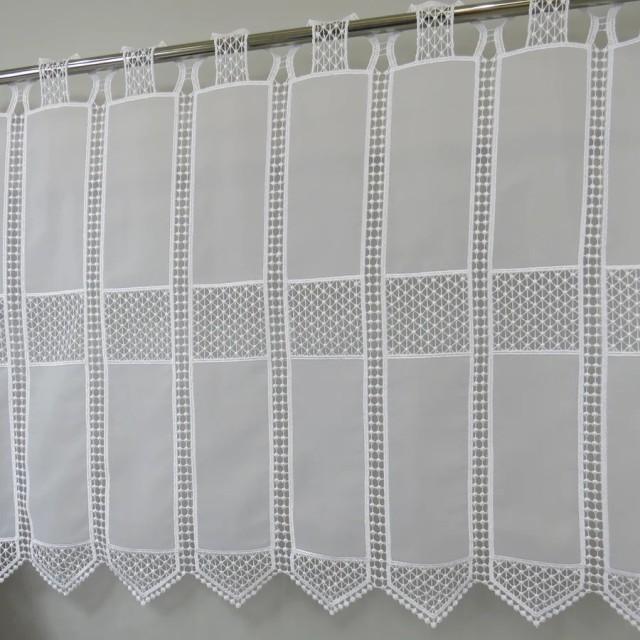 Firana zazdrostka biała woal z koronką 146 – Do kuchni – zdjęcie 2