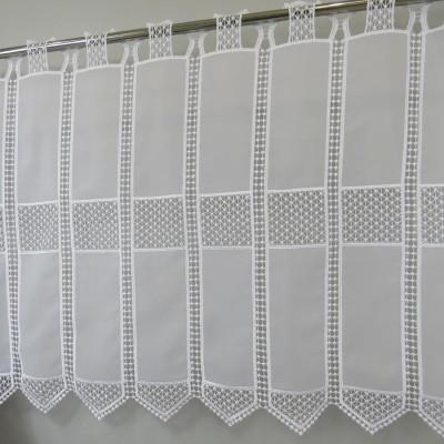 Firana zazdrostka biała woal z koronką 146 – Do kuchni – zdjęcie 2