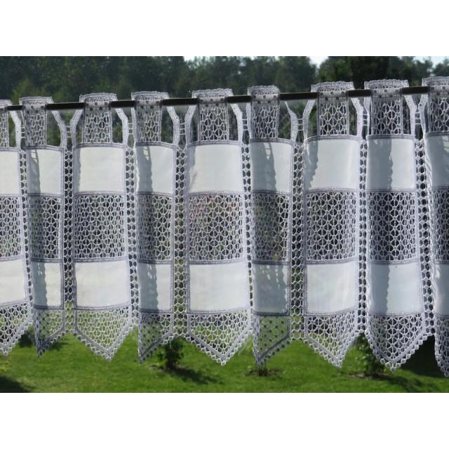 Firana zazdrostka biała woal z koronką 146 – Do kuchni – zdjęcie 3