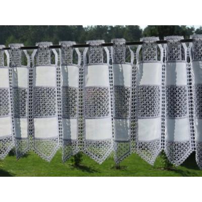 Firana zazdrostka biała woal z koronką 146 – Do kuchni – zdjęcie 3