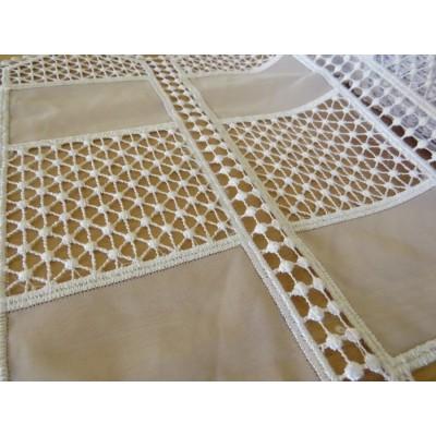 Firana zazdrostka biała woal z koronką 146 – Do kuchni – zdjęcie 4