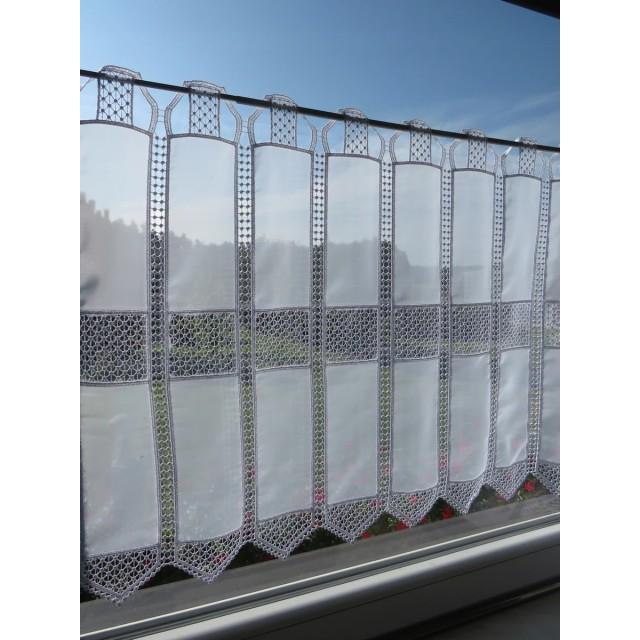 Firana zazdrostka biała woal z koronką 146 – Do kuchni – zdjęcie 5