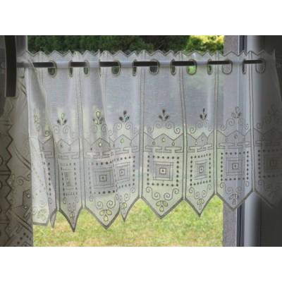 Firana zazdrostka haftowana kremowa etamina 148 – Do kuchni – zdjęcie 2