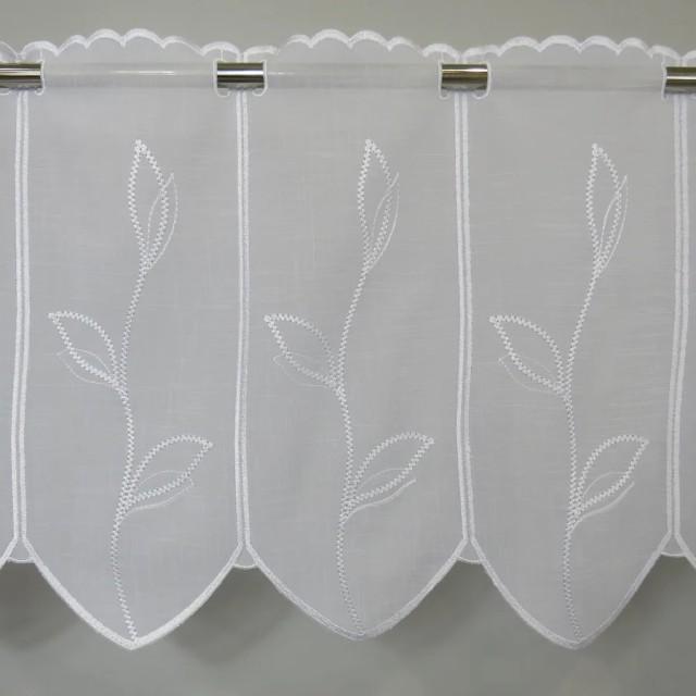 Firana zazdrostka biała gałązki 149 – Do kuchni – zdjęcie 1